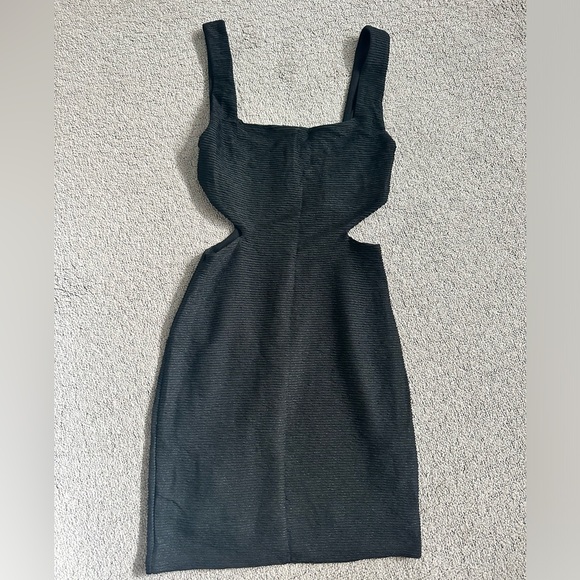 NWT RUMER the label Rosa Square Neck Dress In Black size Medium Cut out - Picture 5 of 8